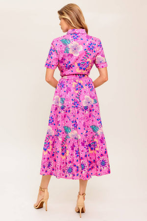 CELESTIAL SKIES WOVEN MIDI DRESS
