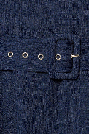 Rauland Navy Woven Midi Dress