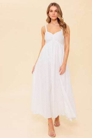 Love of Mine Ivory Eyelet Midi Dress