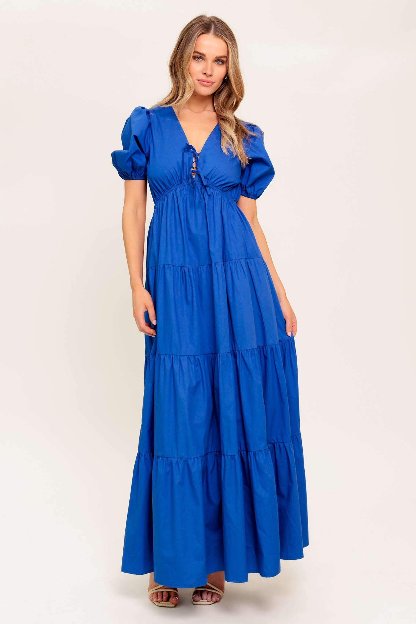 blue maxi summer dress SUMMER GLOW ROYAL BLUE WOVEN MAXI DRESS, Flying Tomato ROYAL BLUE / S