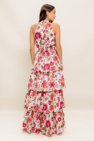 FLORAL RHAPSODY WOVEN MAXI DRESS