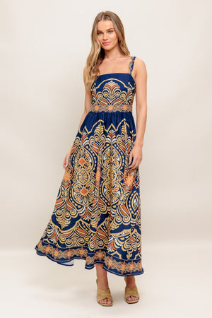 SAHARA DREAMS WOVEN MIDI DRESS