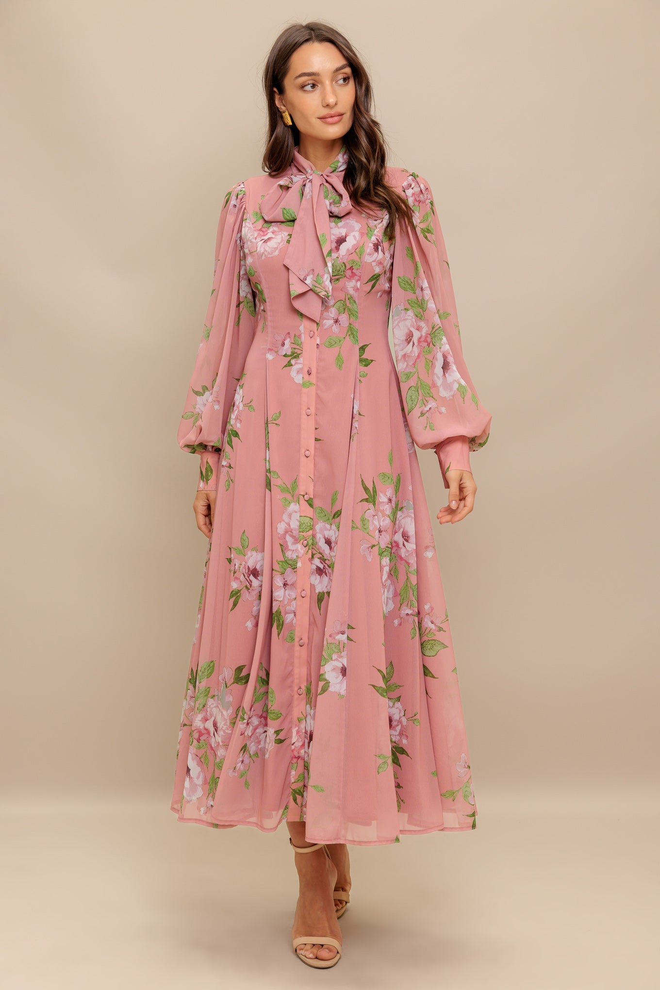 BLUSH BOTANICA WOVEN MIDI DRESS