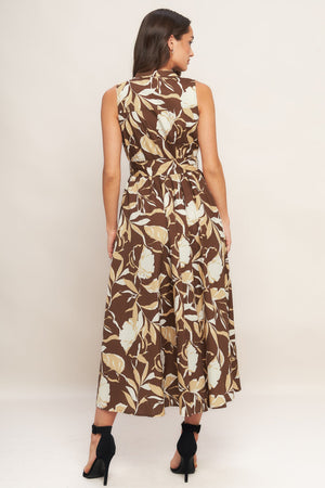 ELEGANT BLOOM WOVEN MIDI DRESS