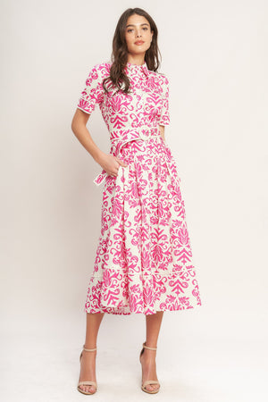 FESTA BLOSSOM WOVEN MIDI SHIRT DRESS