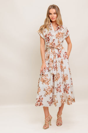 MAPLE GARDEN WOVEN MIDI DRESS