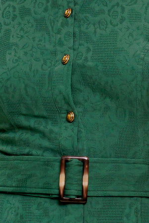 EMERALD CODE JACQUARD WOVEN MIDI DRESS