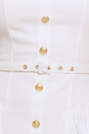 GOLDEN MILK WOVEN MINI DRESS