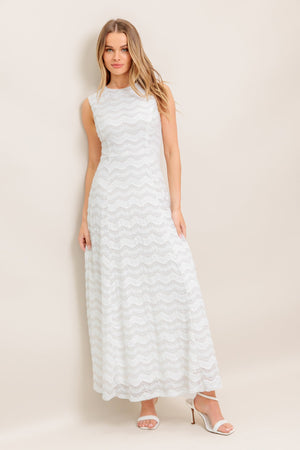 HEARTFELT CREAM WOVEN LACE ANKLE DRESS