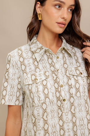 CHIC PYTHON WOVEN MINI DRESS