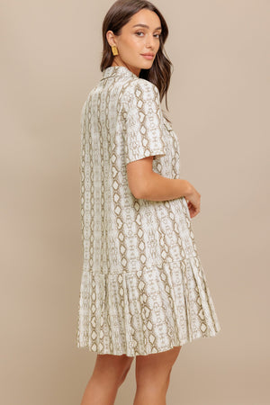 CHIC PYTHON WOVEN MINI DRESS