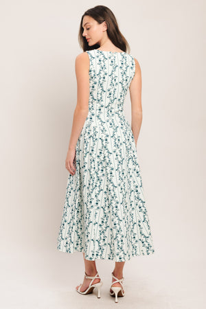 BLOOM COLUMN WOVEN MIDI DRESS