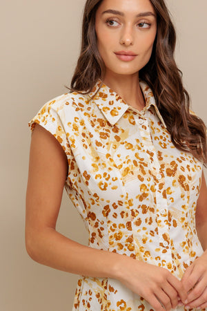 BUTTERCUP KISS WOVEN MIDI DRESS