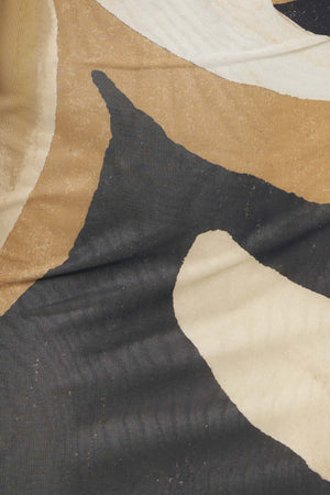 ABSTRACT BOTANICA POWER MESH MIDI DRESS