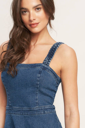 FUNCTIONAL SEAMING DENIM MINI DRESS