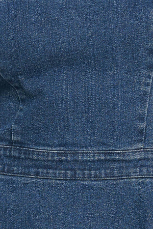 FUNCTIONAL SEAMING DENIM MINI DRESS