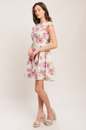 BLOSSOM BABE WOVEN MINI DRESS