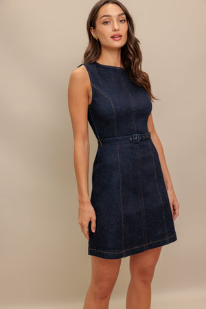 COOL CONTROL DENIM MINI DRESS