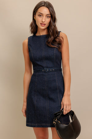 COOL CONTROL DENIM MINI DRESS