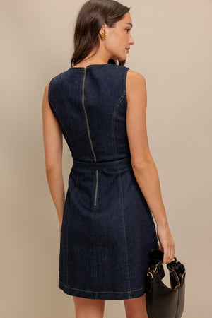 COOL CONTROL DENIM MINI DRESS