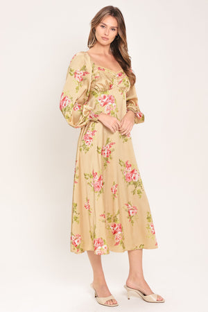 ENGLISH GARDEN WOVEN MIDI DRESS