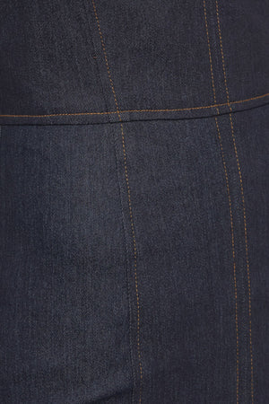 MIDNIGHT INDIGO DENIM MIDI DRESS