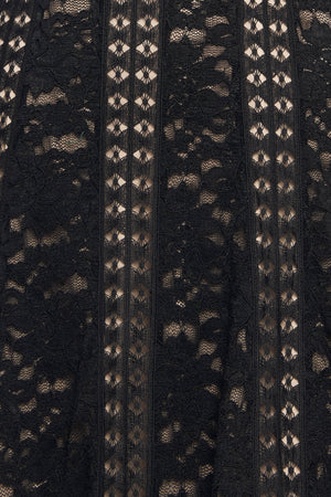 ROMANTIC NOIR NIGHTS WOVEN LACE MIDI DRESS