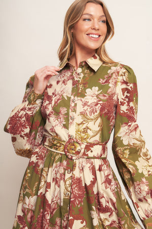 COUNTRY ROMANCE WOVEN MIDI DRESS