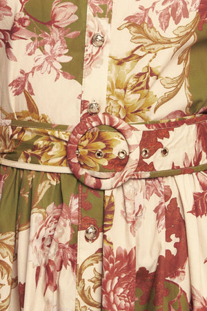 COUNTRY ROMANCE WOVEN MIDI DRESS