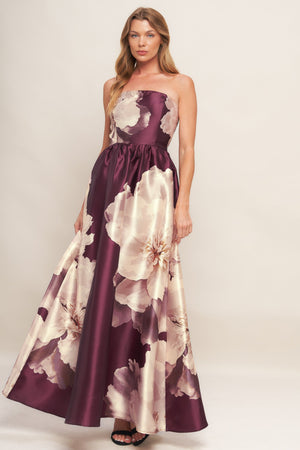 LUXE PEONY WOVEN MAXI DRESS