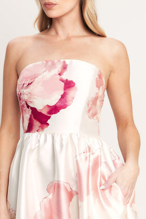 LUXE PEONY WOVEN MAXI DRESS