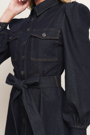HOLIDAY DARK INDIGO DENIM MINI DRESS L Flying Tomato DARK INDIGO / L HOLIDAY DARK INDIGO DENIM MINI DRESS L Flying Tomato DARK INDIGO / L