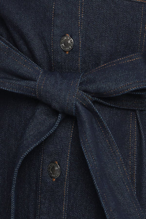 HOLIDAY DARK INDIGO DENIM MINI DRESS