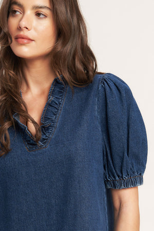 Modern Folk Touch Dnim Mini Dress