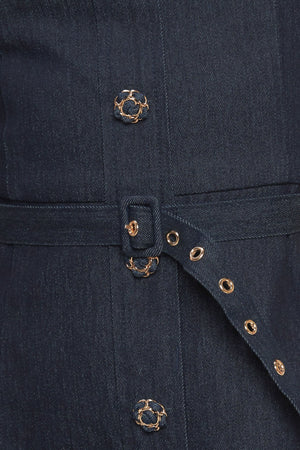 MIDNIGHT COUTURE DENIM MINI DRESS
