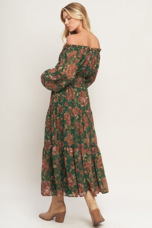 TERRACOTTA TRAIL WOVEN MIDI DRESS