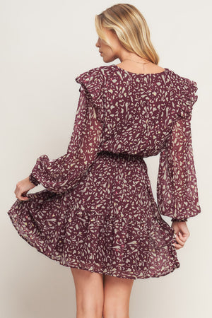 BERRY WILDS WOVEN MINI DRESS