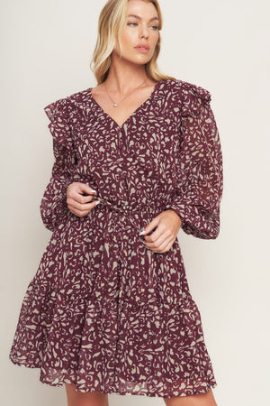 BERRY WILDS WOVEN MINI DRESS