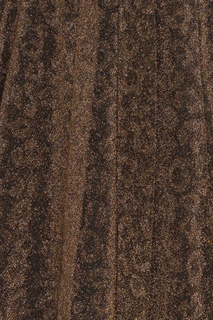 GOLDEN HORIZON METALLIC WOVEN MIDI DRESS