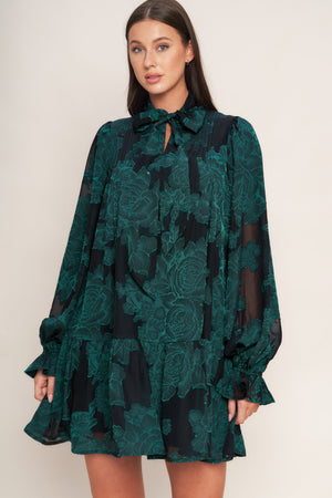 POISON PETAL WOVEN MINI DRESS