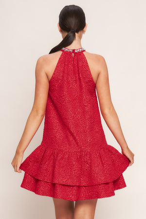 SPARKLE & SWIRL WOVEN MINI DRESS