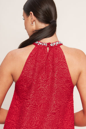 SPARKLE & SWIRL WOVEN MINI DRESS