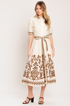 Romantic Heirloom Woven Midi Dress
