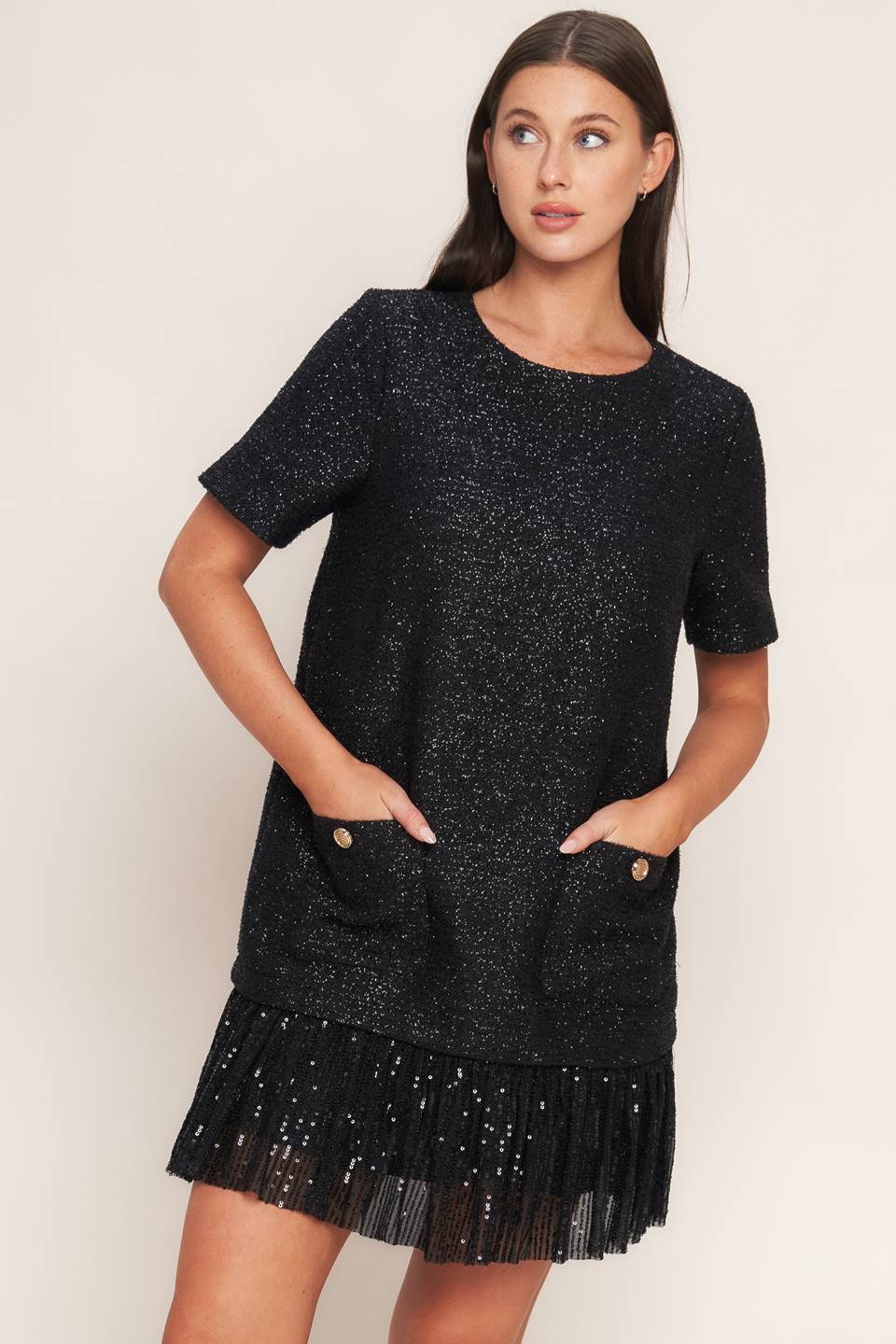 SPARKLE AFFAIR TWEED MINI DRESS