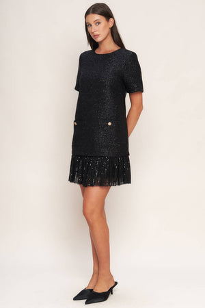 SPARKLE AFFAIR TWEED MINI DRESS