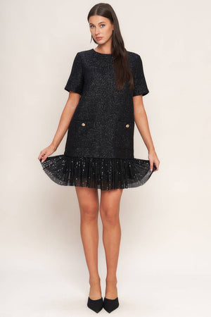 SPARKLE AFFAIR TWEED MINI DRESS