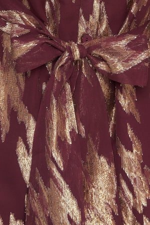 METALLIC MUSE WOVEN MINI DRESS