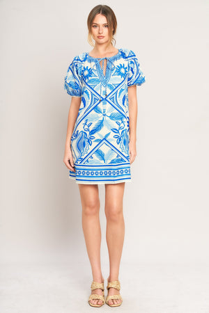BLUE LAGOON RESORT WOVEN MINI DRESS