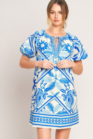 BLUE LAGOON RESORT WOVEN MINI DRESS