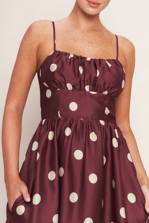MARASCHINO CHIC WOVEN MIDI DRESS